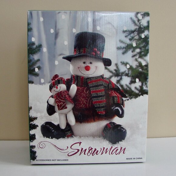 Snowman Plush Christmas Winter Decor BRAND NEW IN BOX NIB - Picture 1 of 3